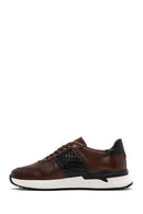 Men's Brown Lace-Up Leather Casual Sneakers | Derimod
