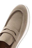 Men's Beige Moccasin Suede Leather Loafer | Derimod