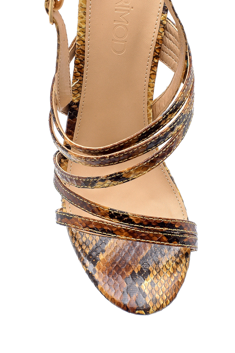 Women's Snakeskin Patterned Heeled Sandals