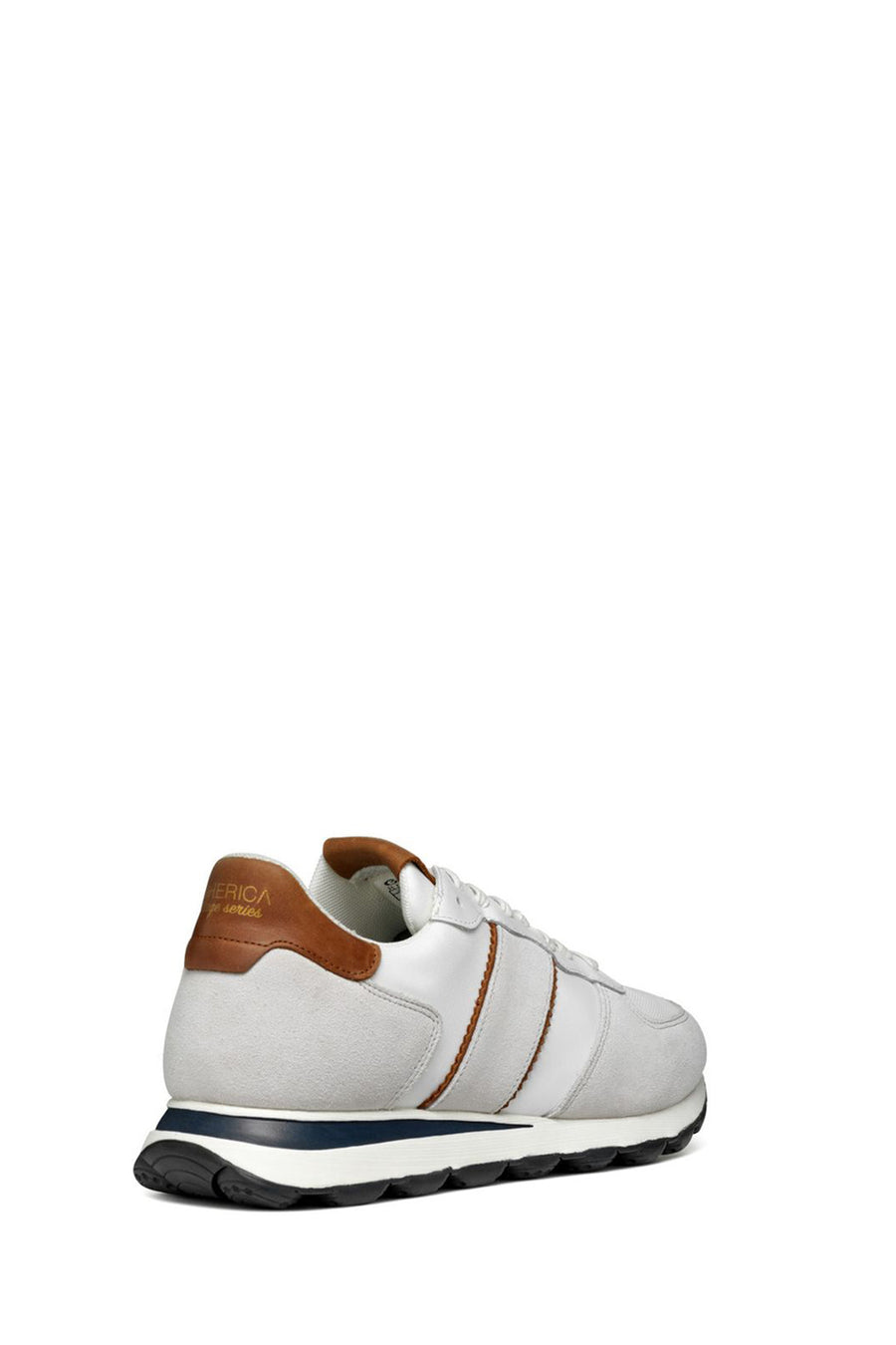 Geox Men's White Spherica Lace-up Leather Sneaker