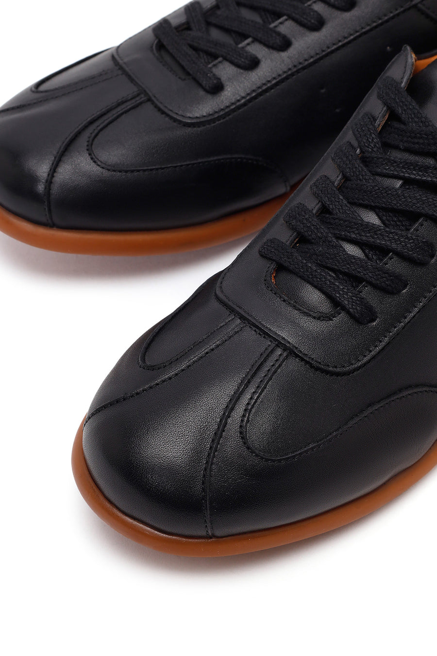 Men's Black Lace-up Leather Sneaker