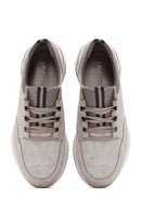 Women's Beige Lace-Up Suede Leather Sneaker | Derimod