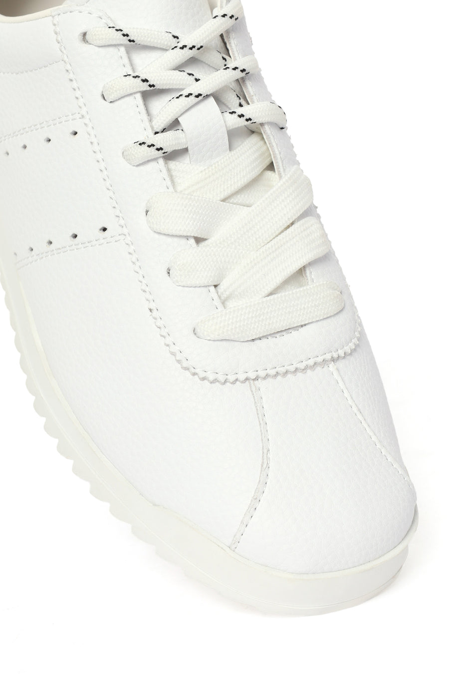 Kadın Beyaz Bağcıklı Deri Sneaker