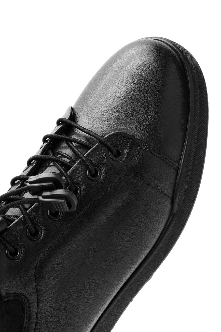 Men's Black Lace-up Leather Sneaker