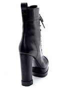 Women's Leather Platform Heeled Boots | Derimod
