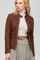 Gala Women's Leather Jacket | Derimod