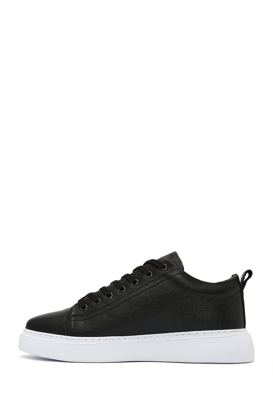 Men's Black Thick Sole Lace Up Leather Sneaker