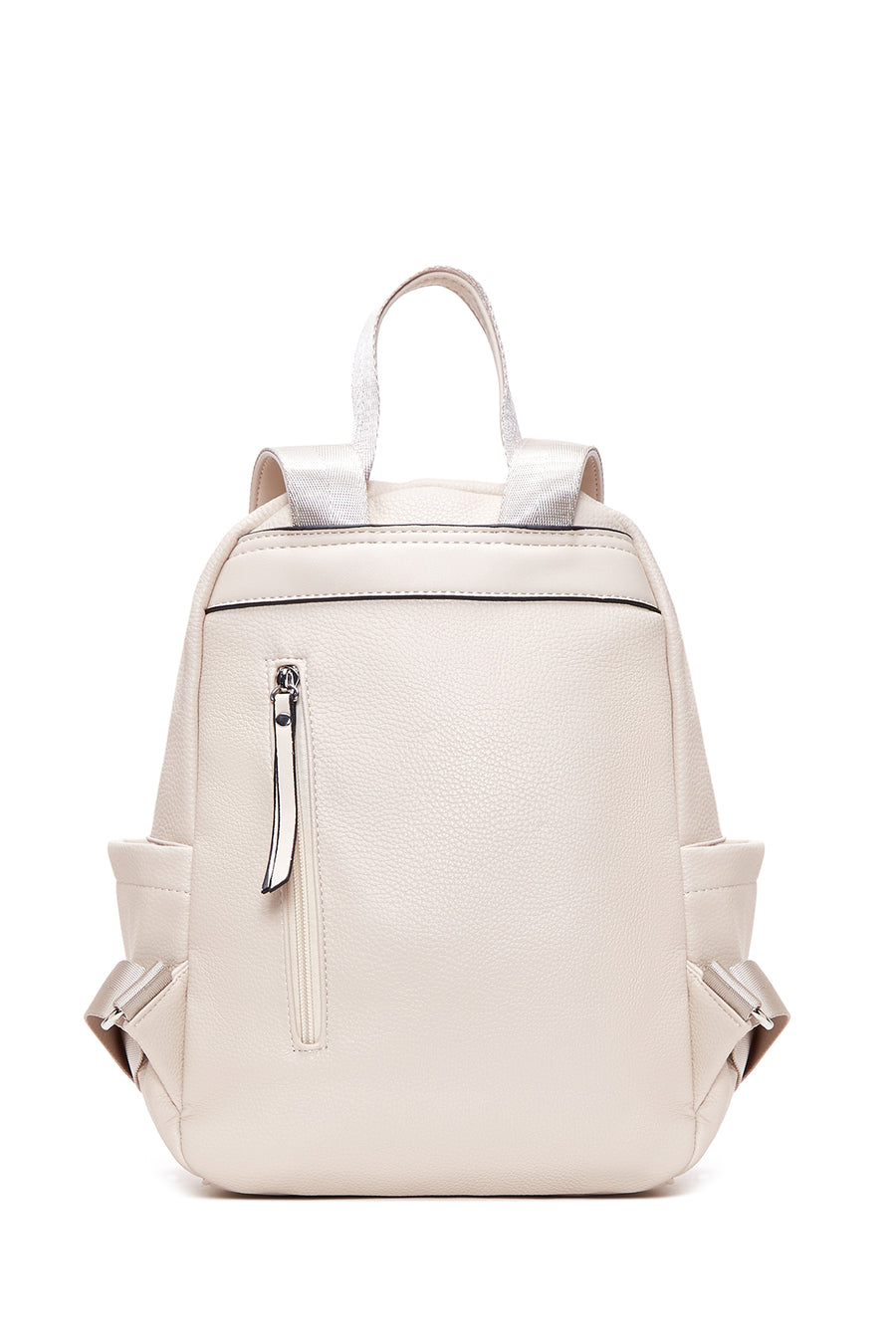 Women's Beige Faux Leather Backpack
