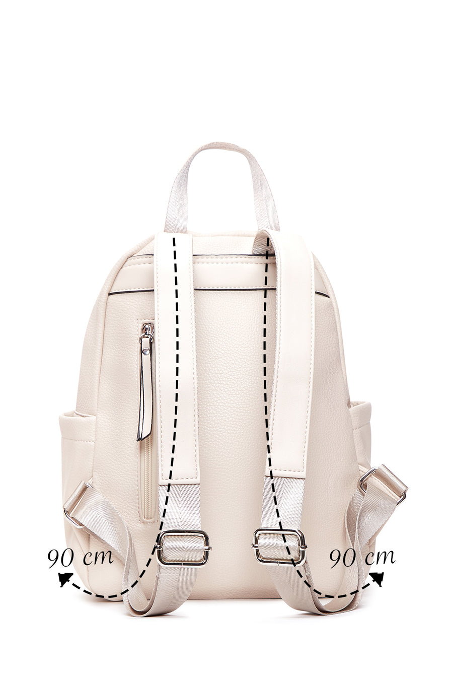 Women's Beige Faux Leather Backpack