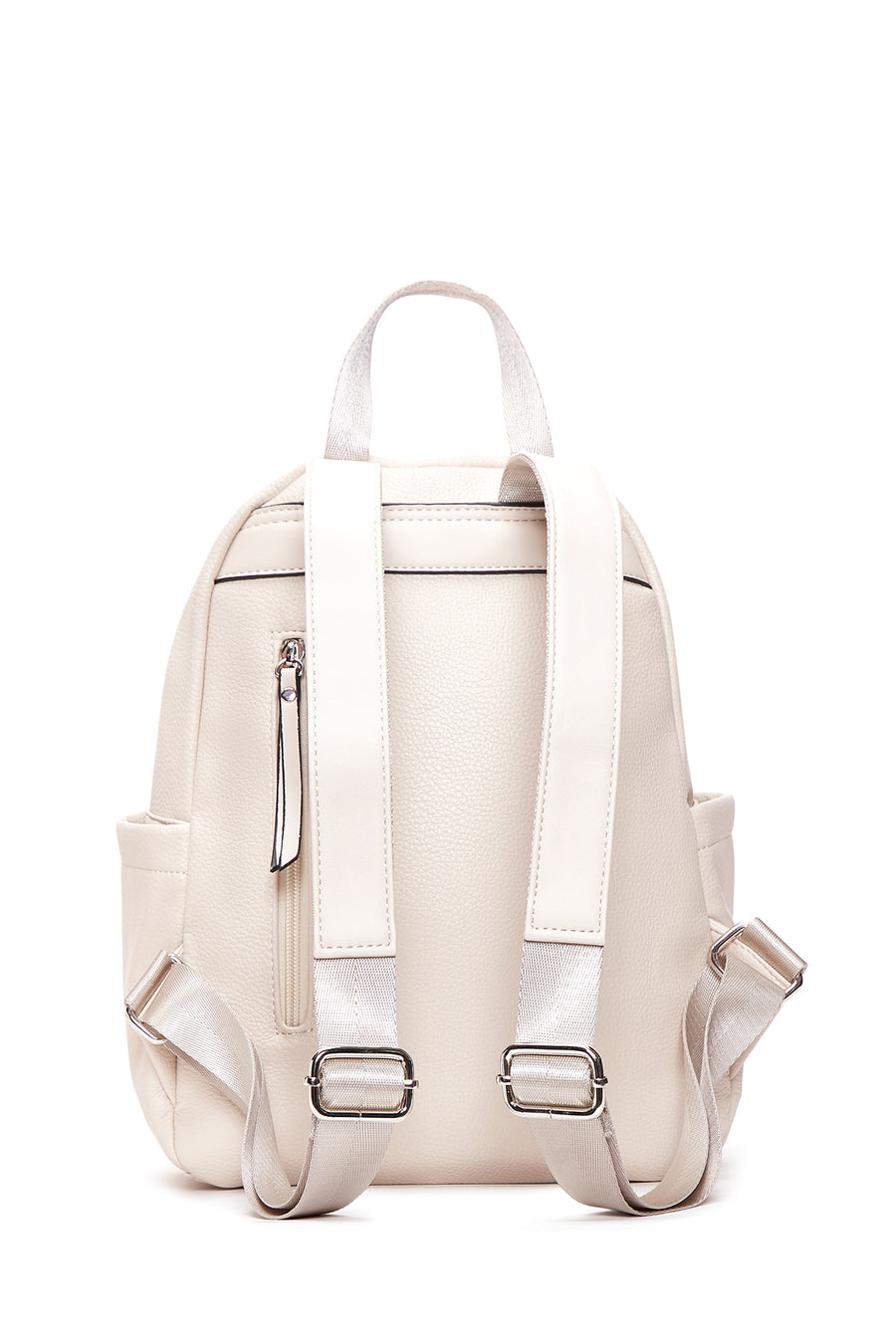 Women's Beige Faux Leather Backpack