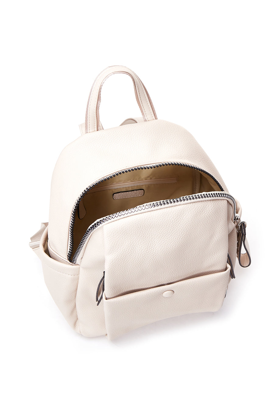 Women's Beige Faux Leather Backpack