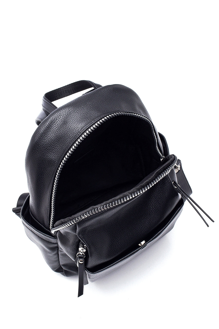 Women's Black Faux Leather Backpack