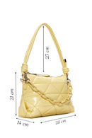 Women's Yellow Quilted Shoulder Bag | Derimod