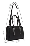 Women's Black Faux Leather Handbag | Derimod