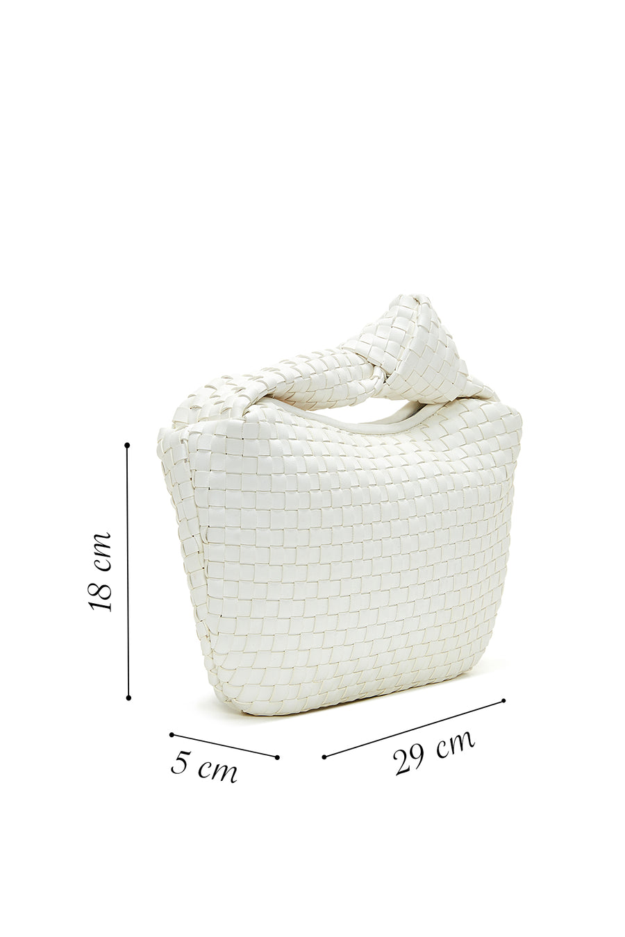 Women's White Braided Handbag