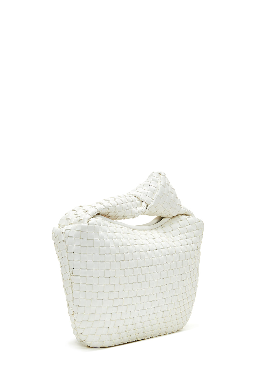 Women's White Braided Handbag