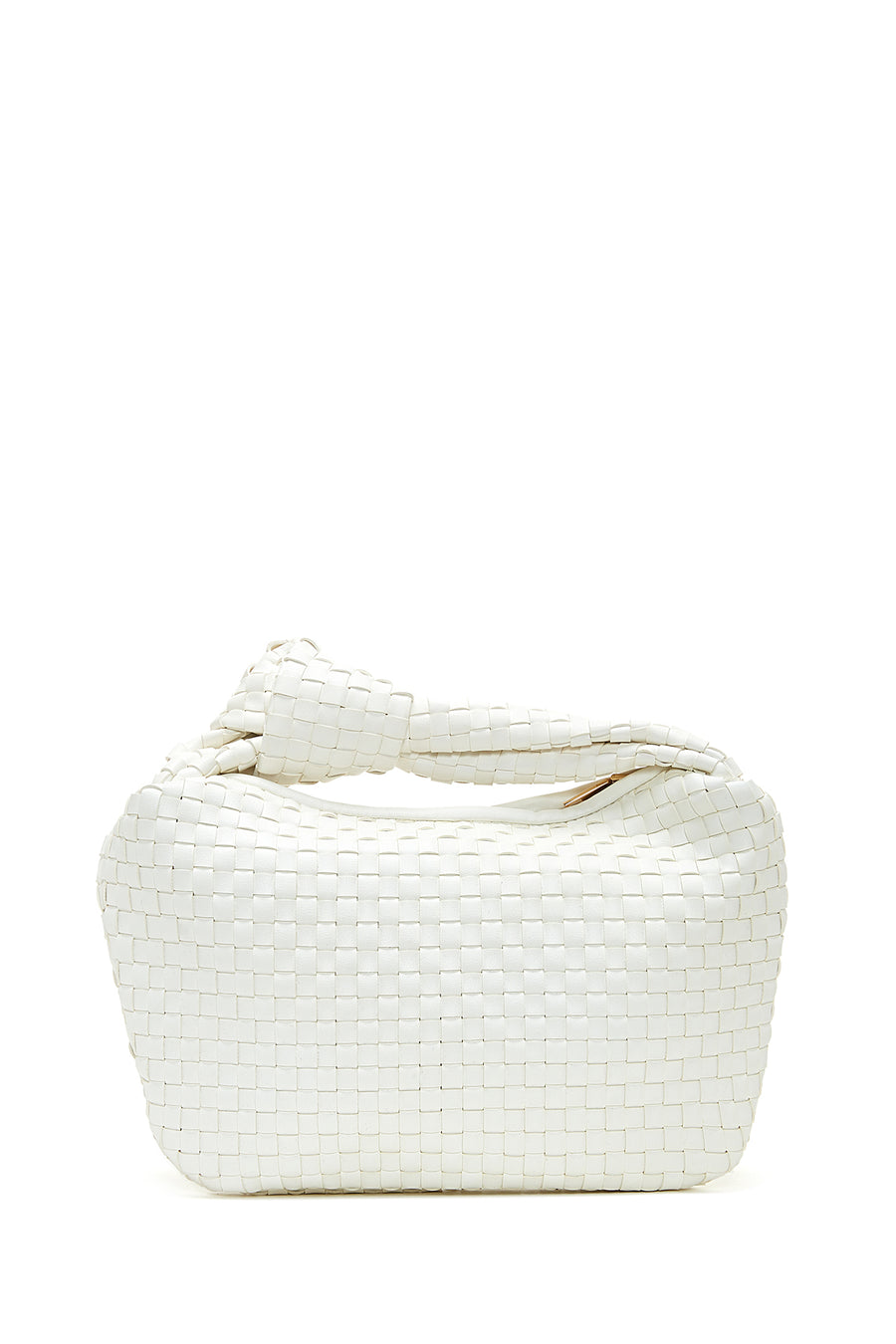 Women's White Braided Handbag