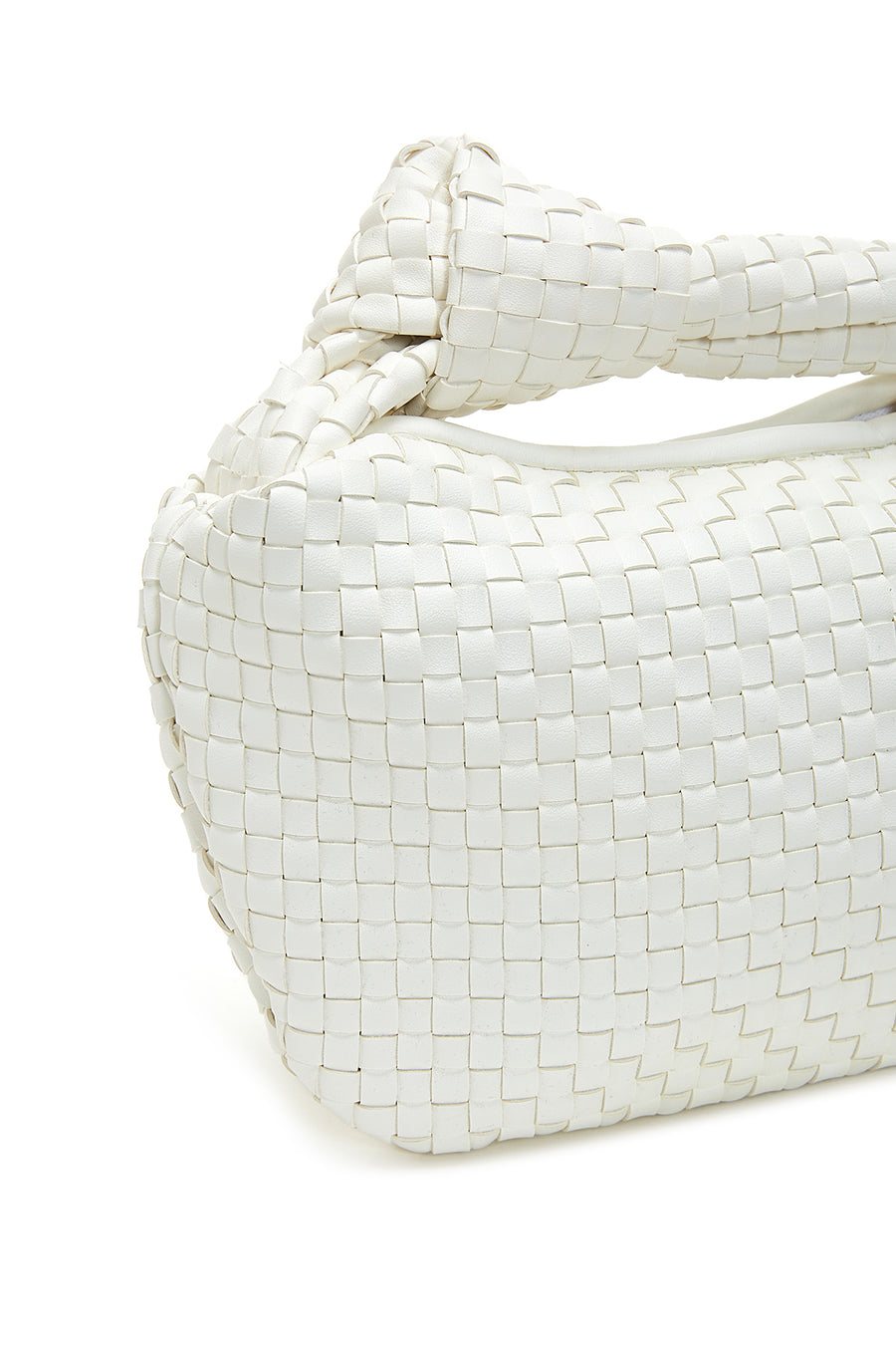 Women's White Braided Handbag