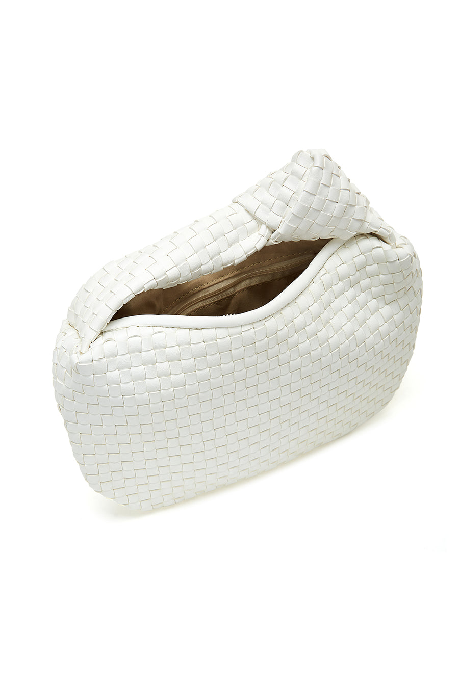 Women's White Braided Handbag