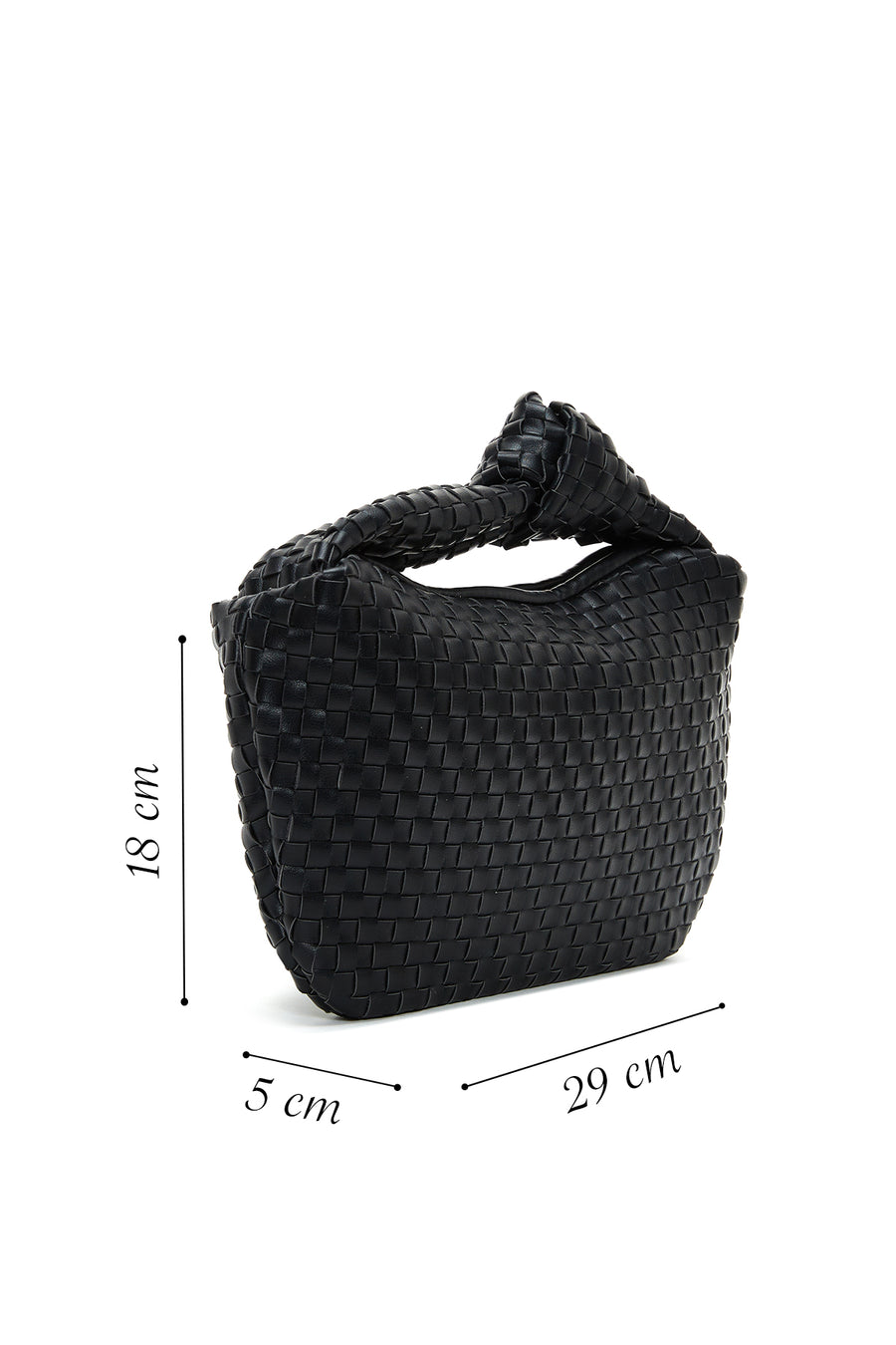 Women's Black Braided Handbag