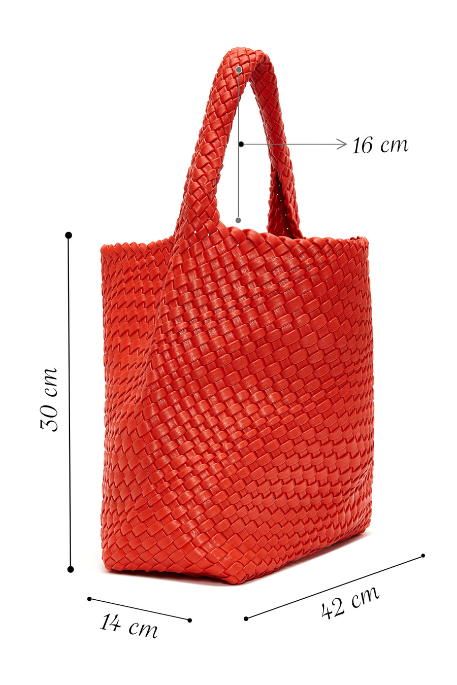 Women's Orange Braided Shoulder Bag