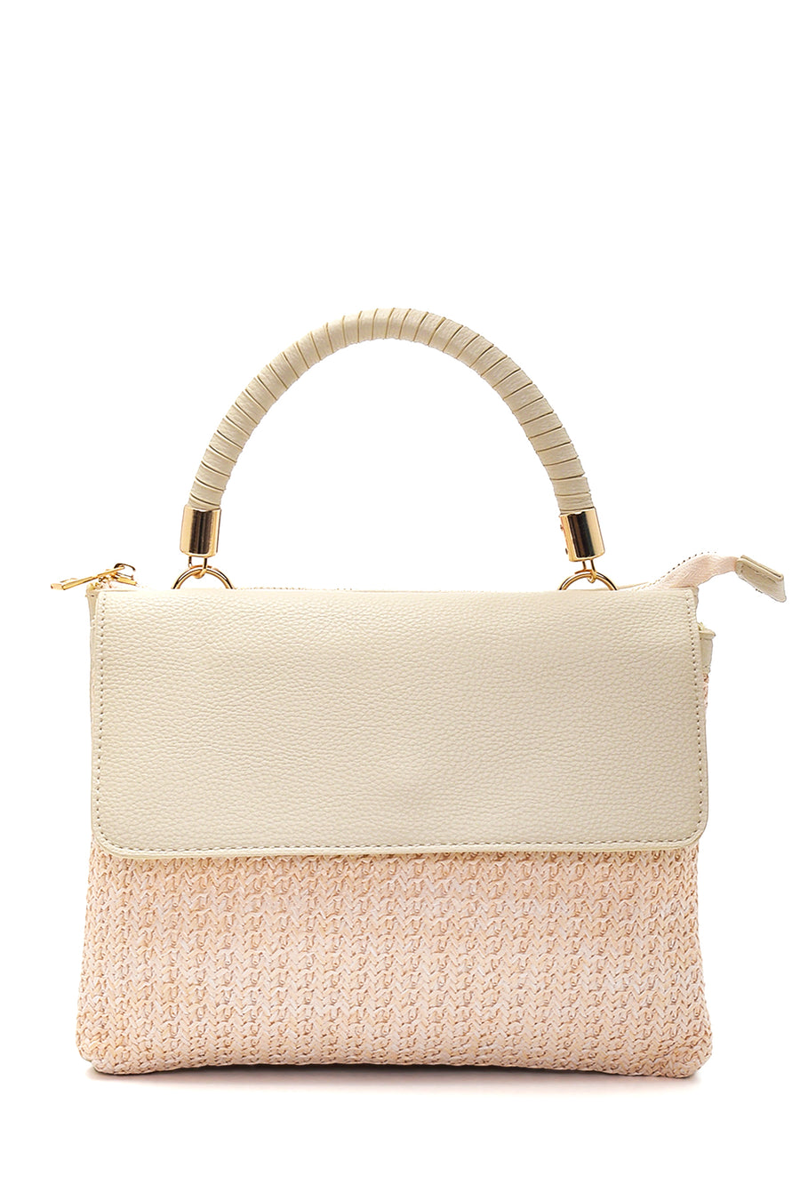 Women's Beige Straw Shoulder Bag 22SBD271114 | Derimod