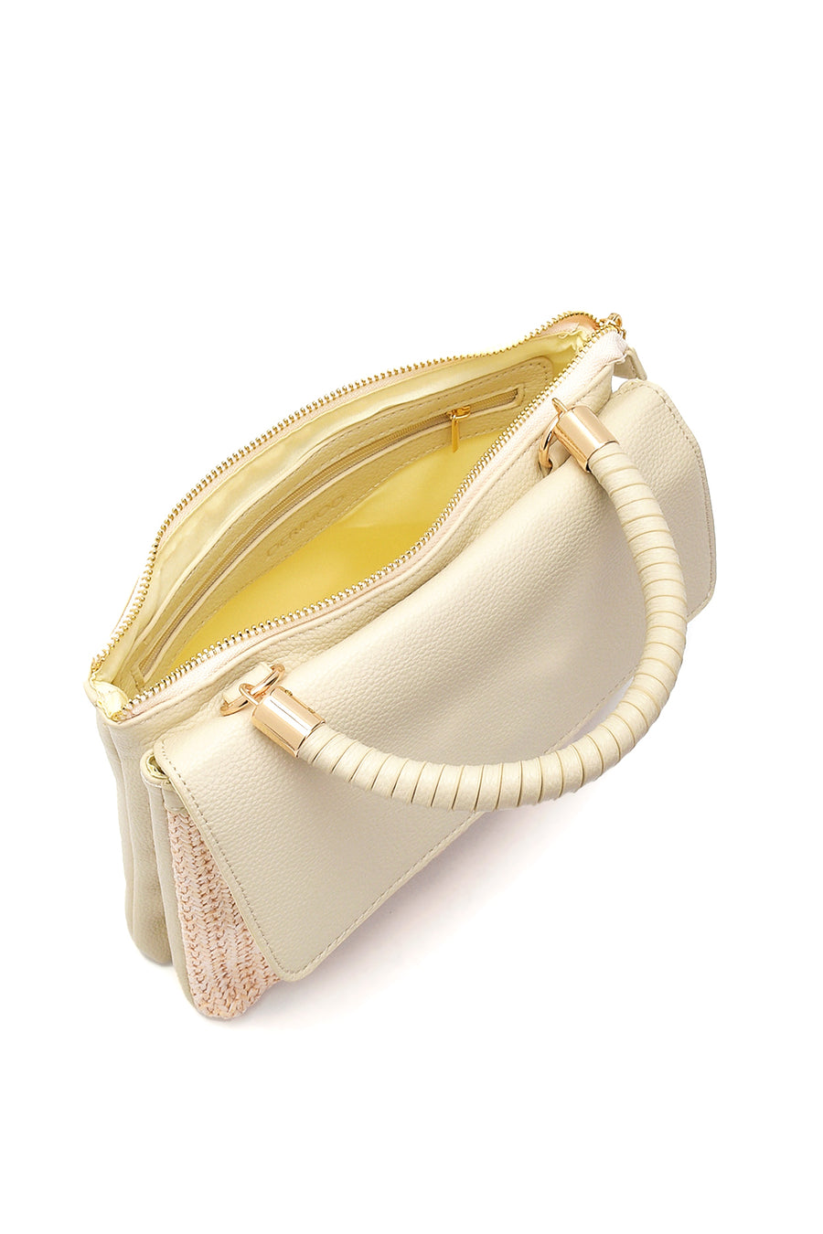 Women's Beige Straw Shoulder Bag