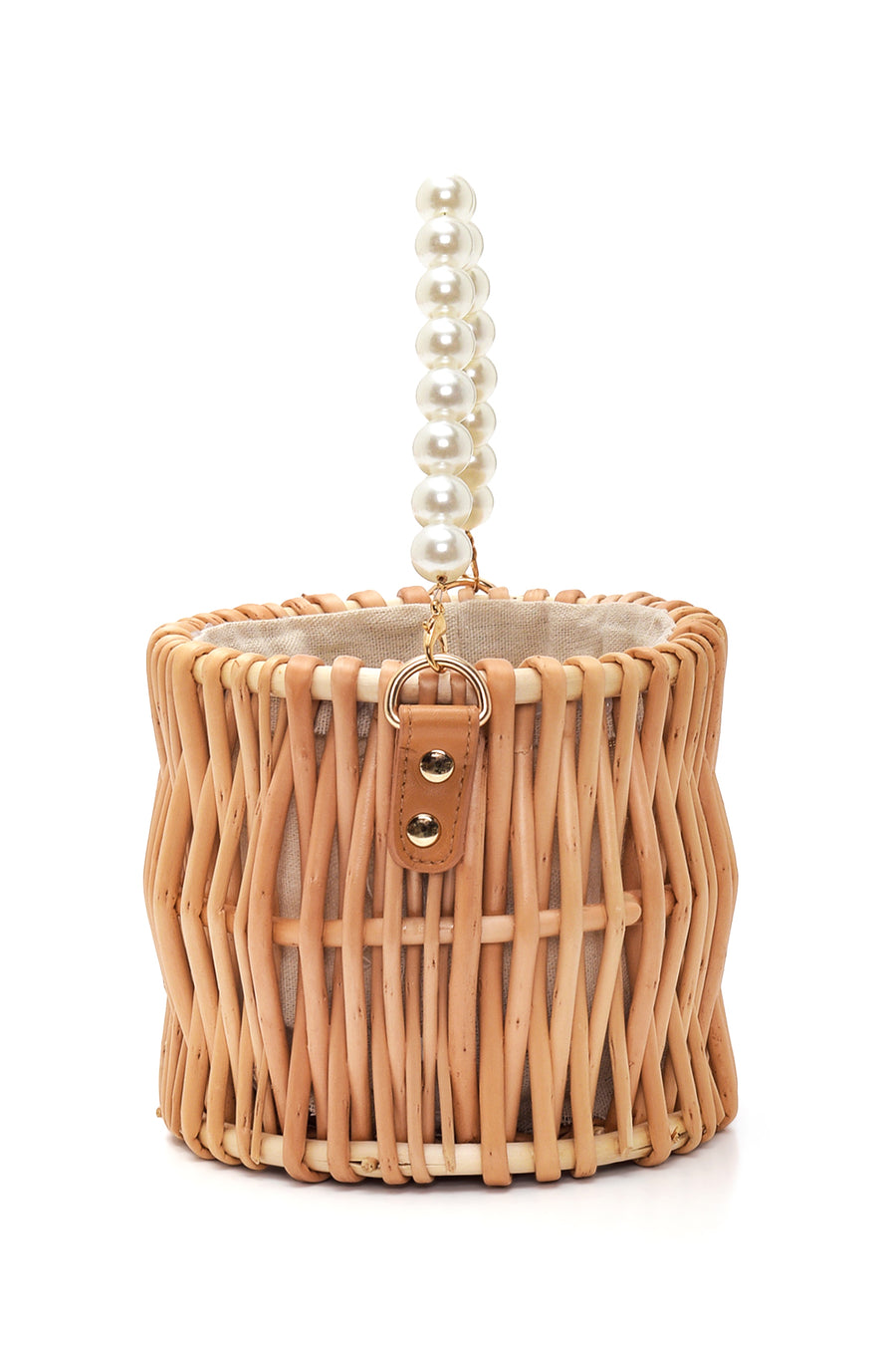 Women's Straw Beaded Clutch Bag