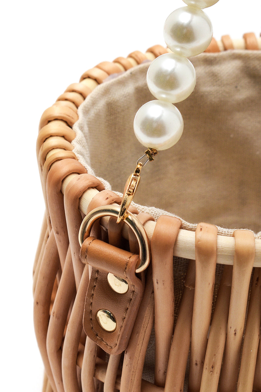 Women's Straw Beaded Clutch Bag