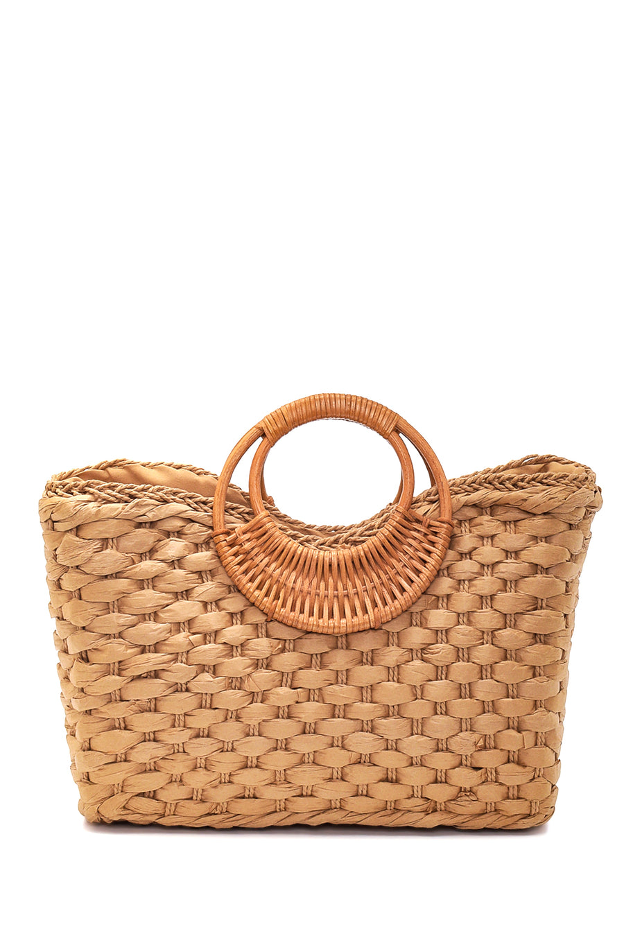 Women's Beige Straw Handbag