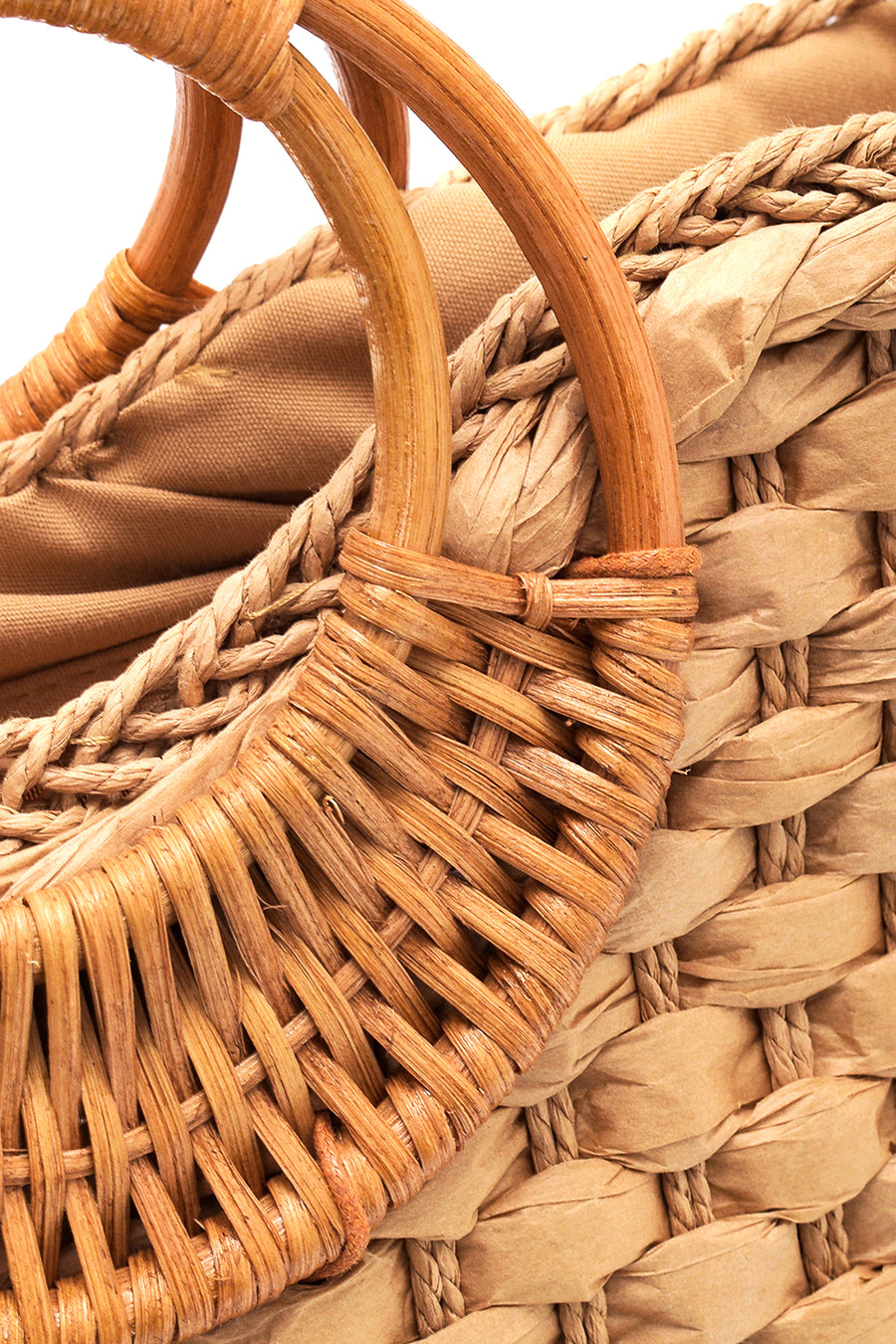 Women's Beige Straw Handbag