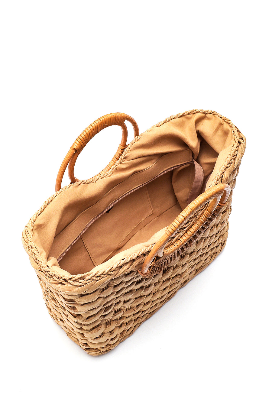 Women's Beige Straw Handbag