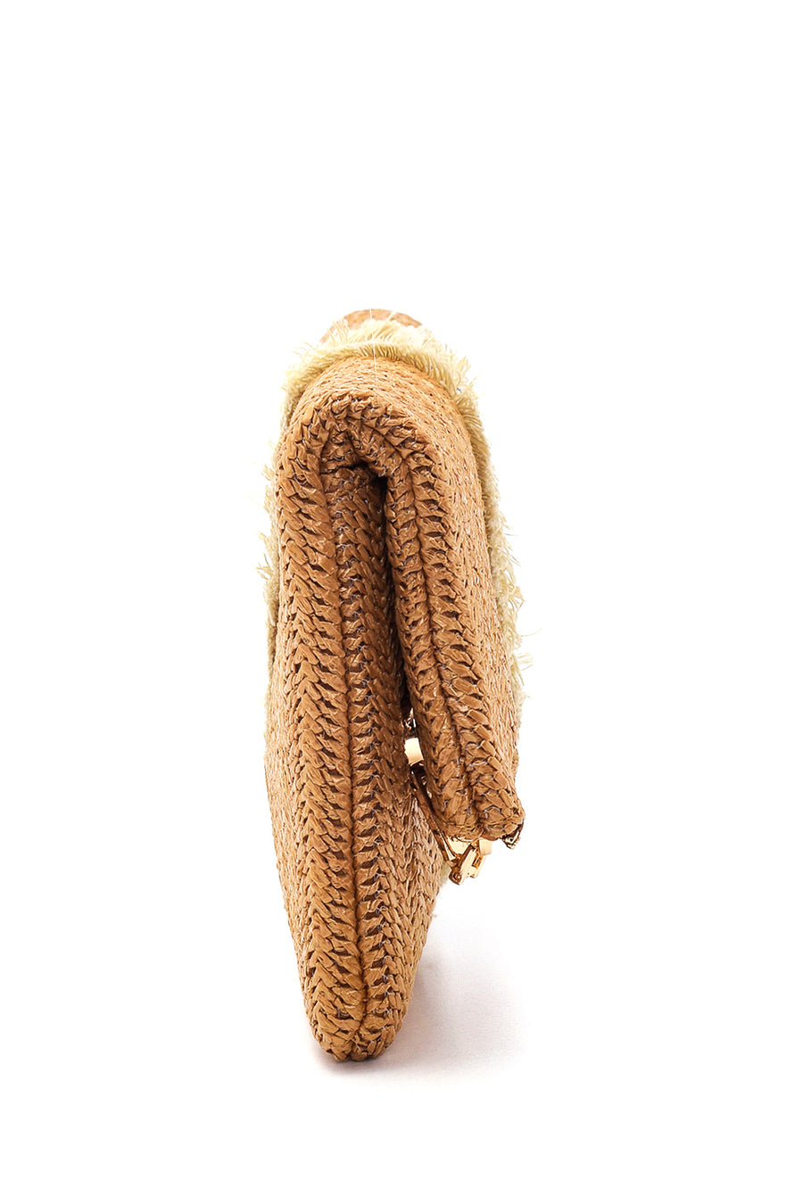 Women's Brown Straw Portfolio Bag