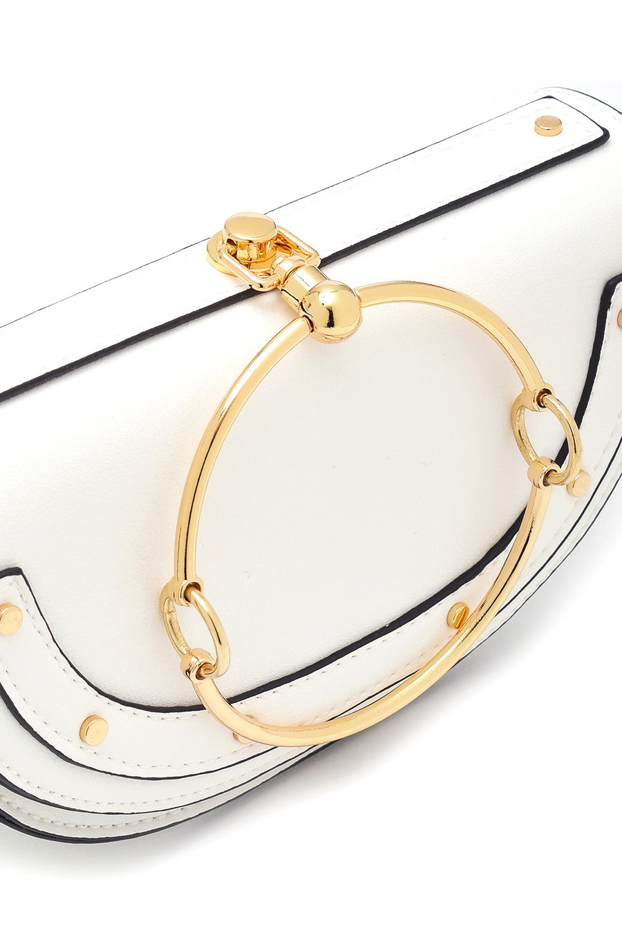 Kadın Oval Metal Detaylı El Çantası