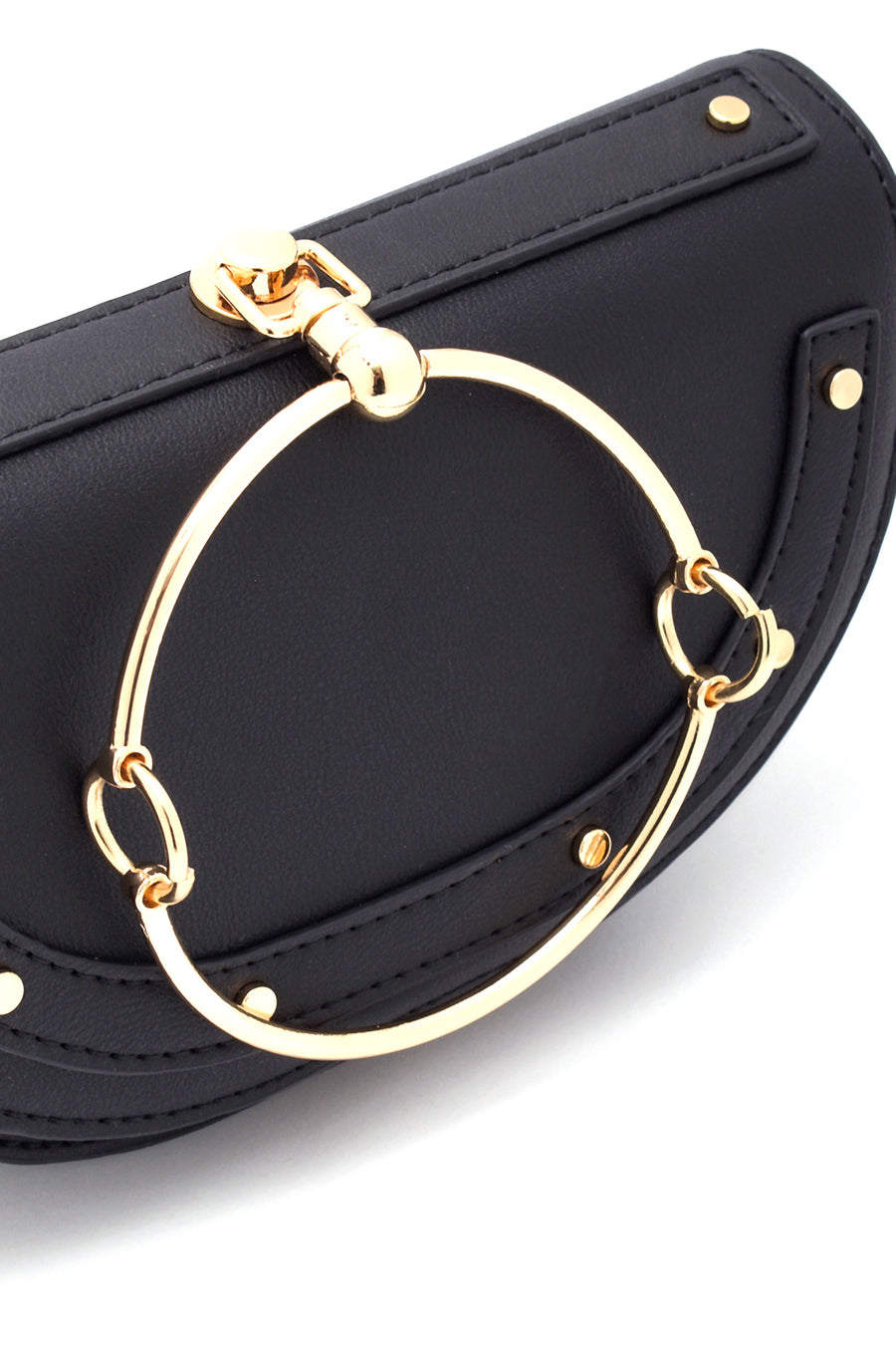 Kadın Oval Metal Detaylı El Çantası