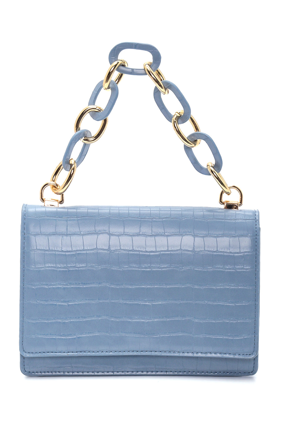 Women's Blue Crocodile Handbag