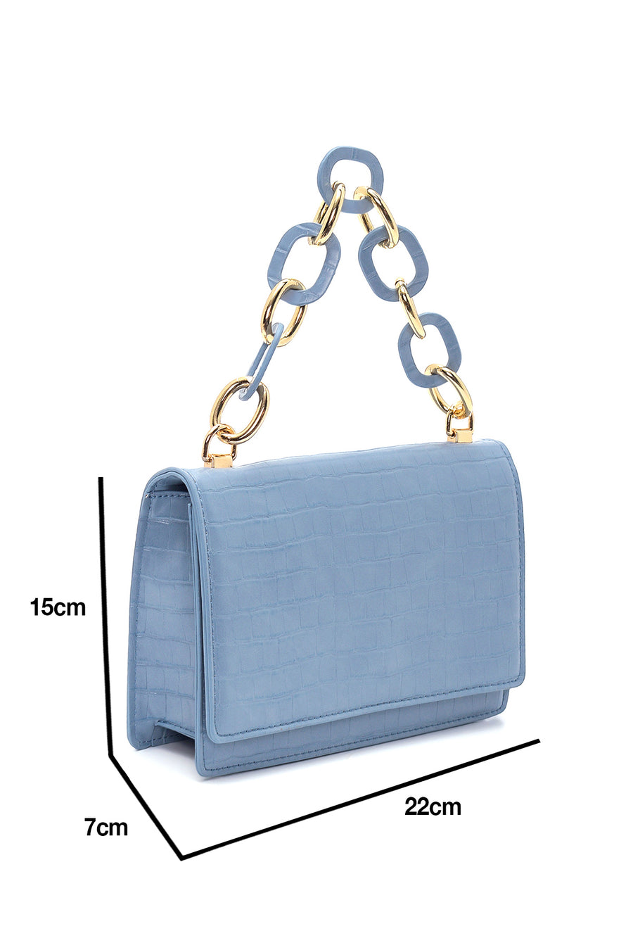 Women's Blue Crocodile Handbag
