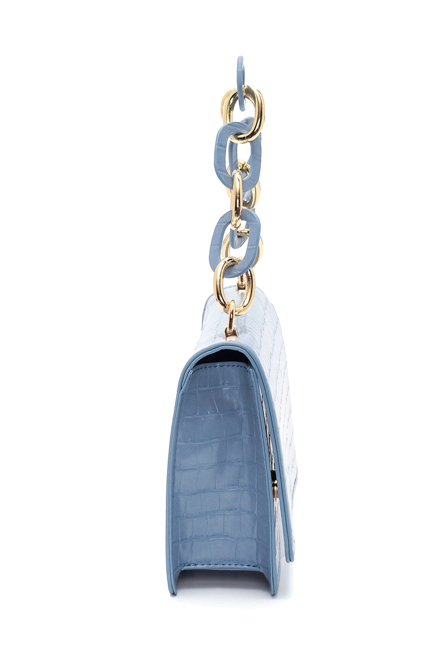 Women's Blue Crocodile Handbag