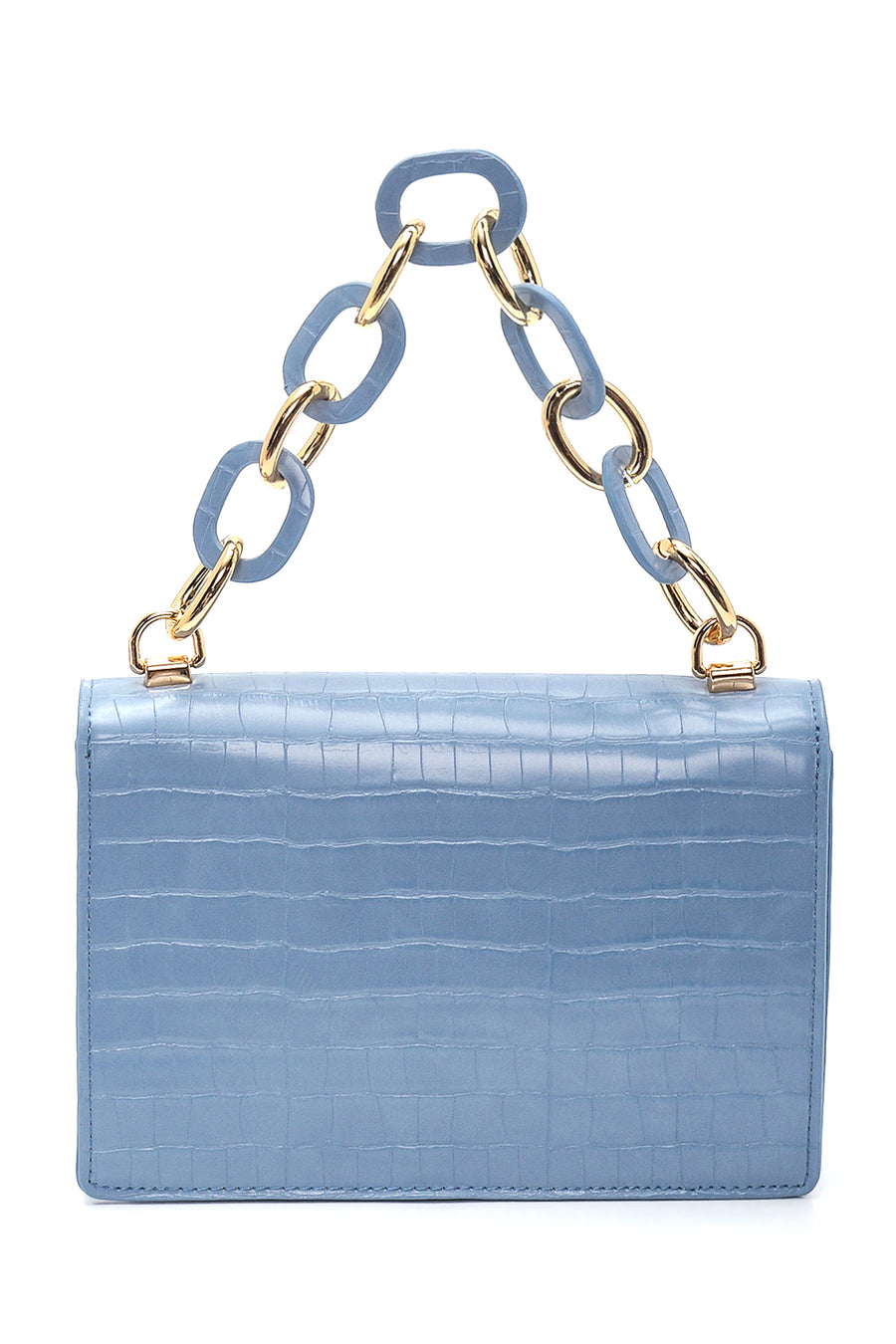 Women's Blue Crocodile Handbag