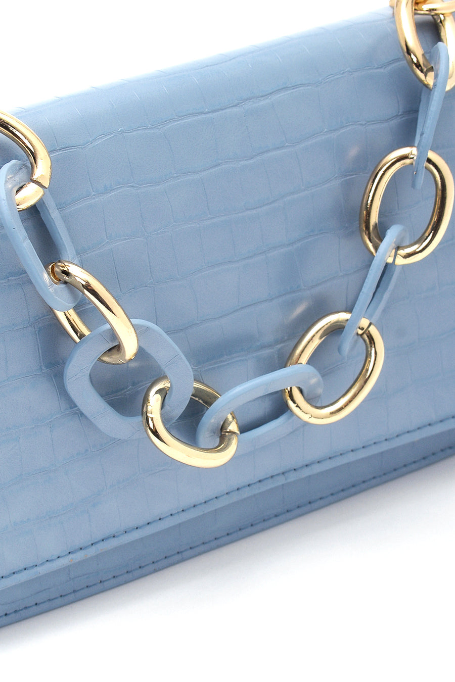 Women's Blue Crocodile Handbag