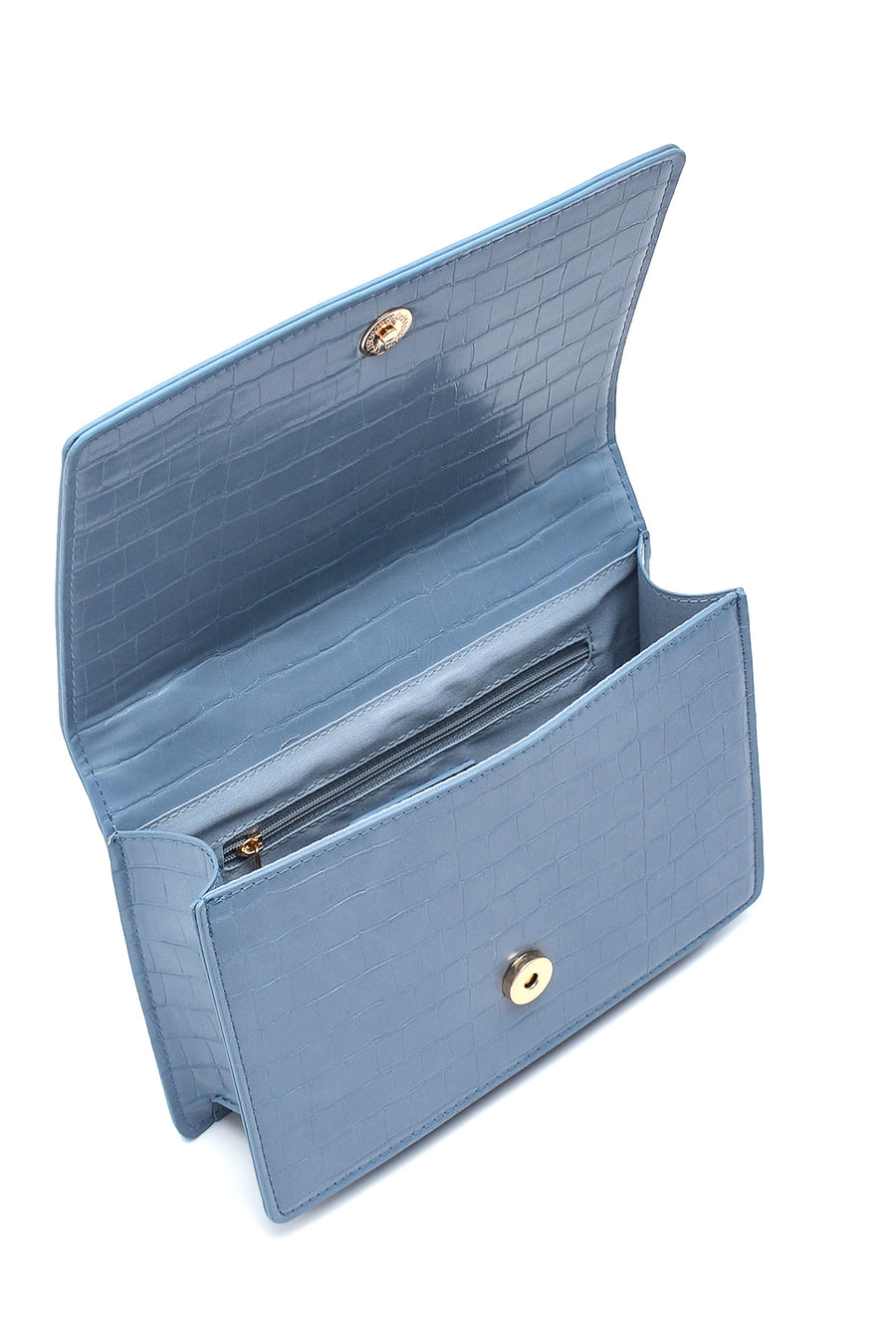 Women's Blue Crocodile Handbag
