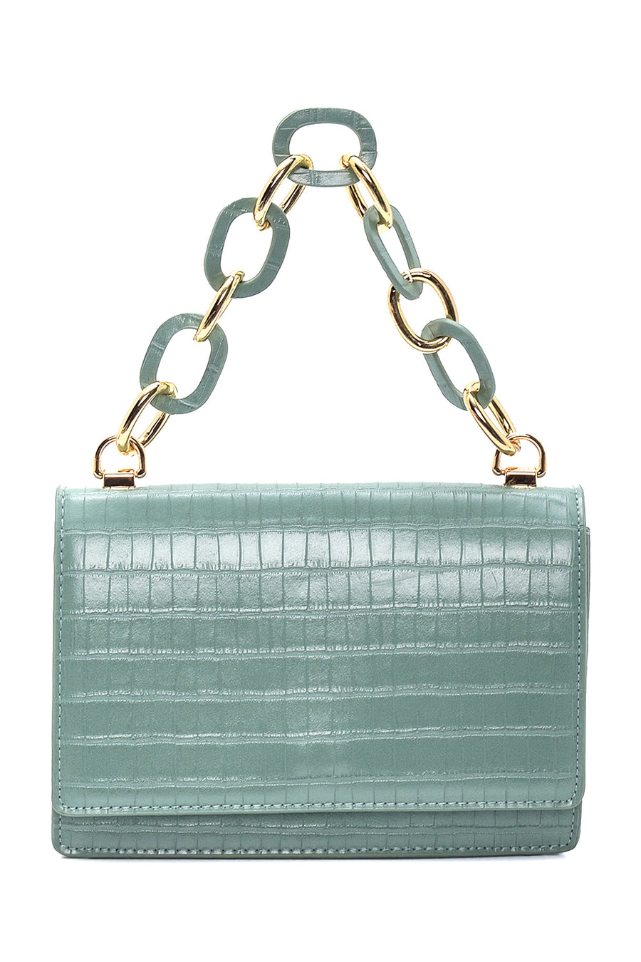 Women's Green Crocodile Handbag 22SBD2912E3 | Derimod