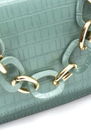 Women's Green Crocodile Handbag | Derimod