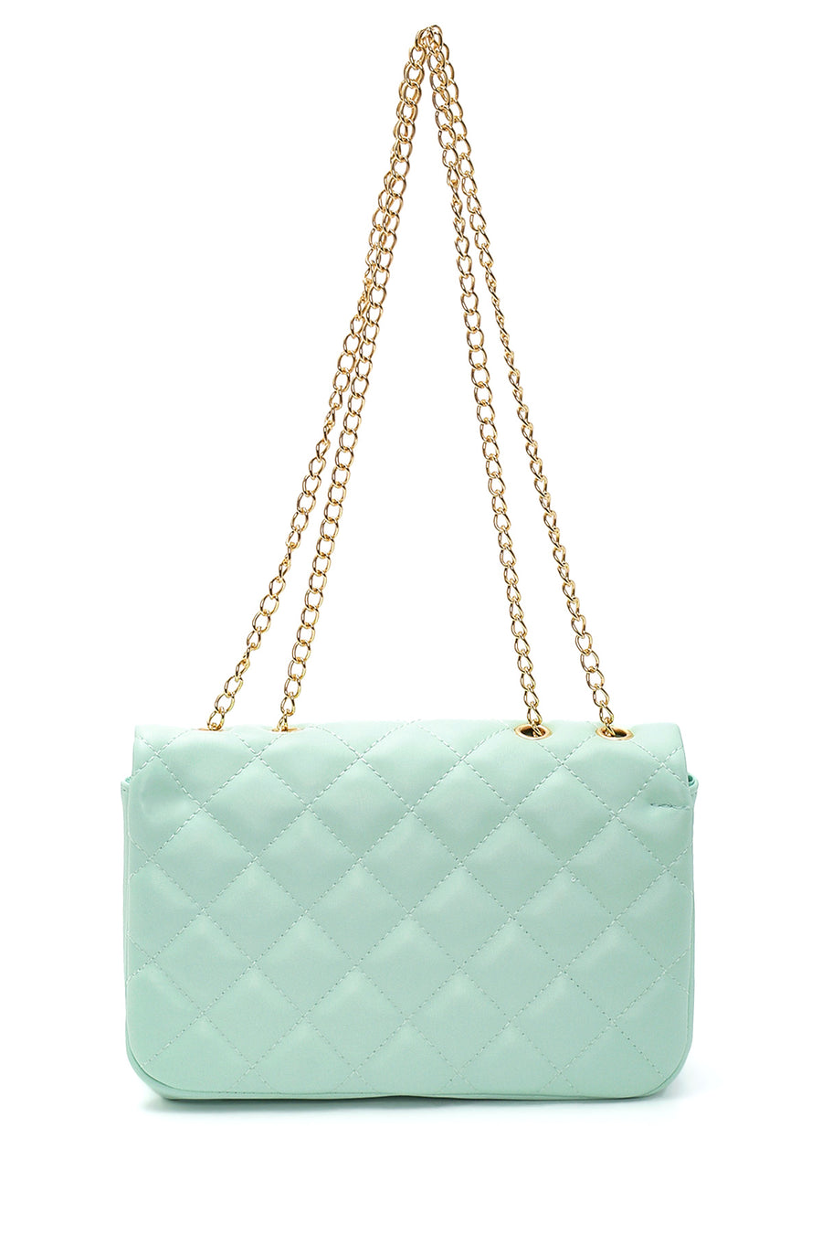 Women's Green Quilted Crossbody Bag