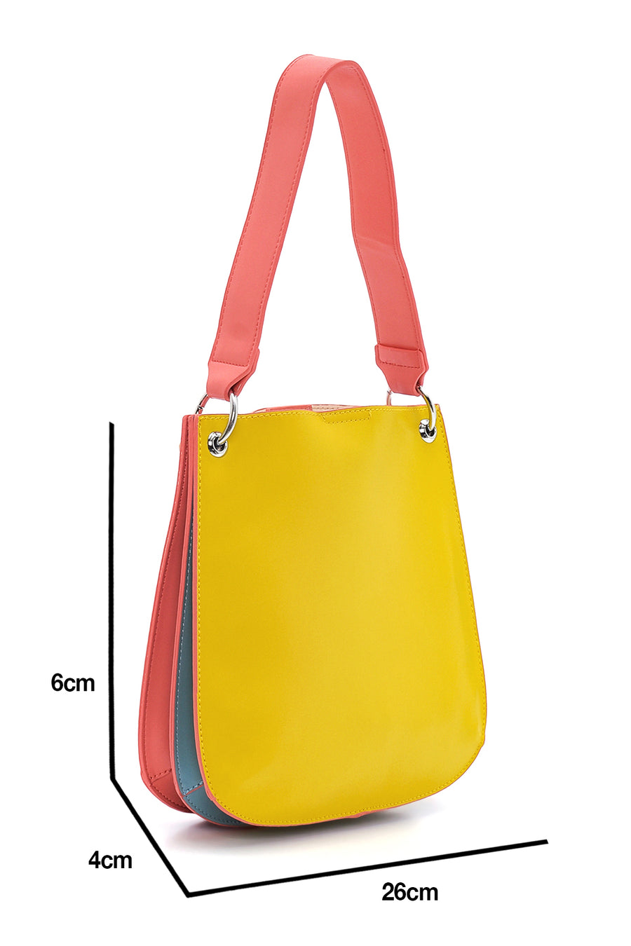 Women's Pink Double Color Shoulder Bag