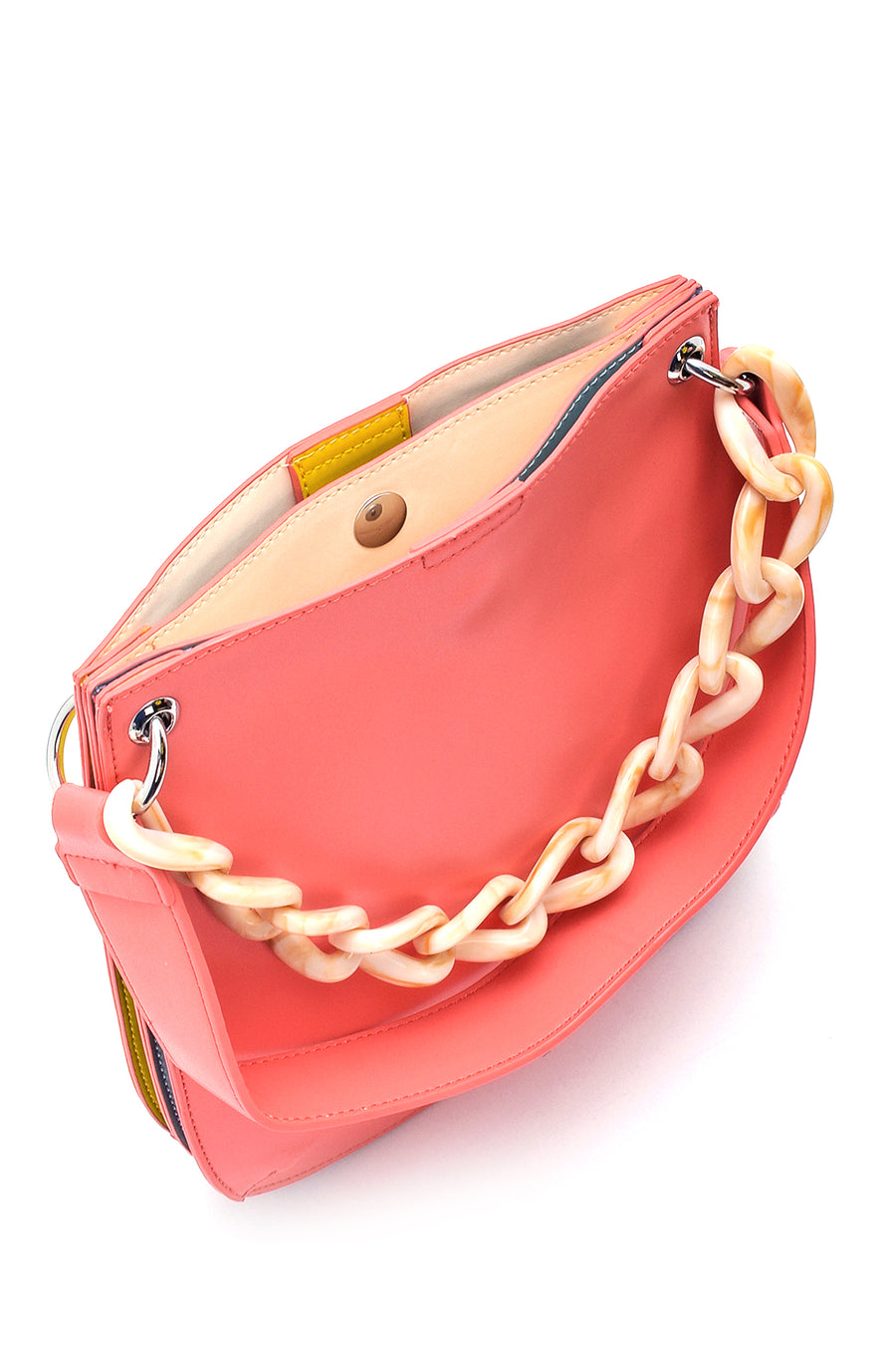 Women's Pink Double Color Shoulder Bag