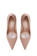 Women's Beige Leather Heeled Shoes | Derimod