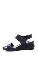 Women's Leather Comfort Wedge Heel Sandals | Derimod