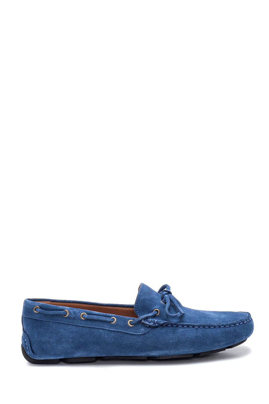 Men's Blue Suede Leather Casual Loafer 22SFD622110 | Derimod