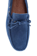 Erkek Mavi Süet Deri Casual Loafer | Derimod